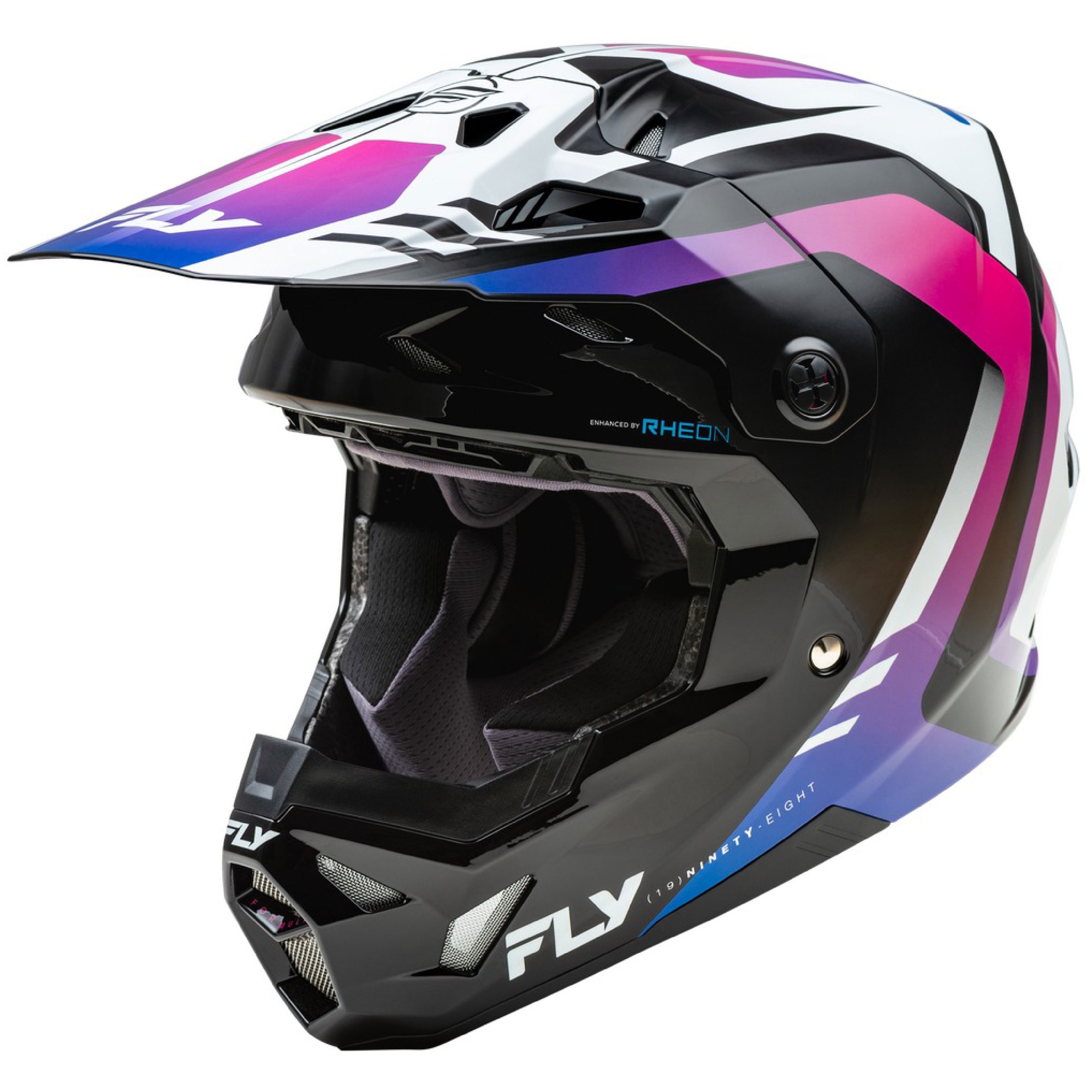Motokrosová helma FLY Racing Formula CP bílo-černo-fialová Velikost: M