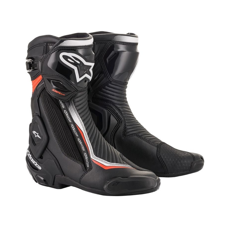 Boty na motorku Alpinestars SMX Plus 2 černo-bílo-fluo červené