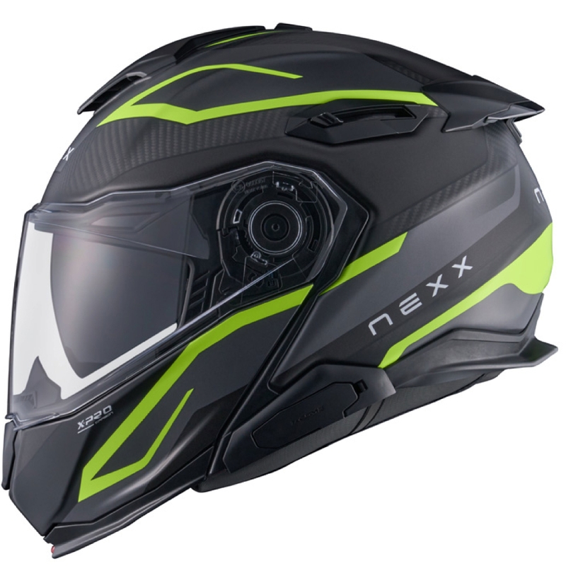 Vyklápěcí helma na motorku Nexx X.Lifetour PRO Mile matná šedo-fluo žlutá