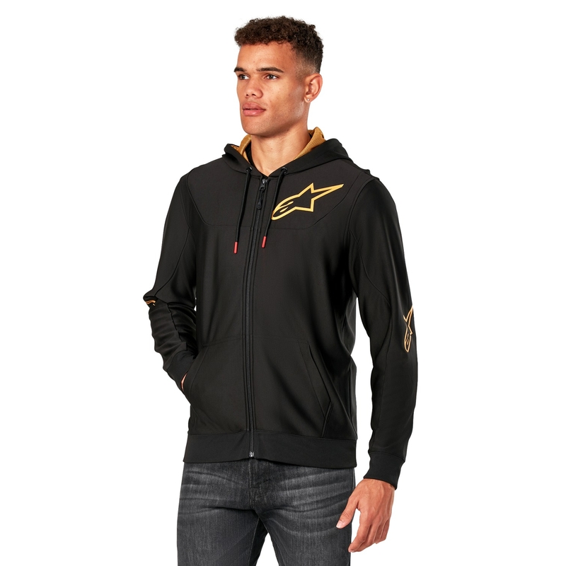 Mikina Alpinestars Sessions 3 Hoodie černo-zlatá
