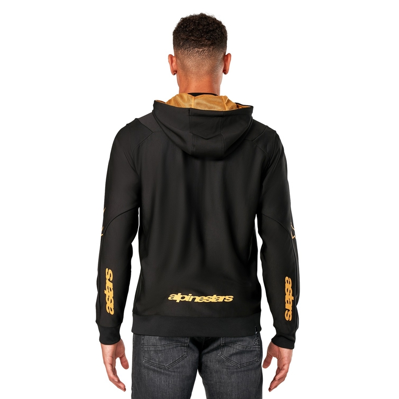 Mikina Alpinestars Sessions 3 Hoodie černo-zlatá