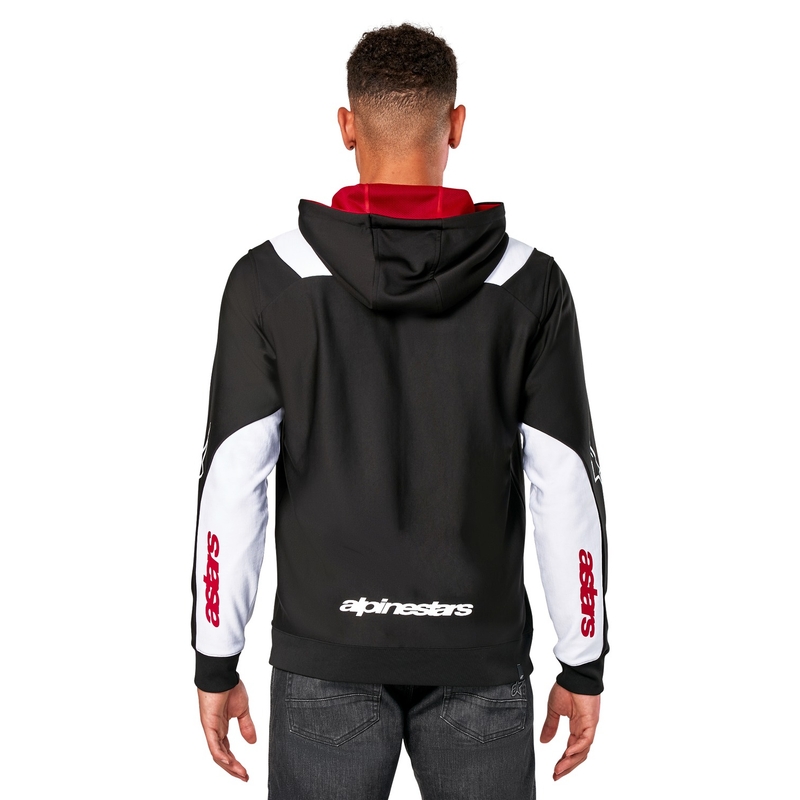 Mikina Alpinestars Sessions 3 Hoodie černo-bílo-červená