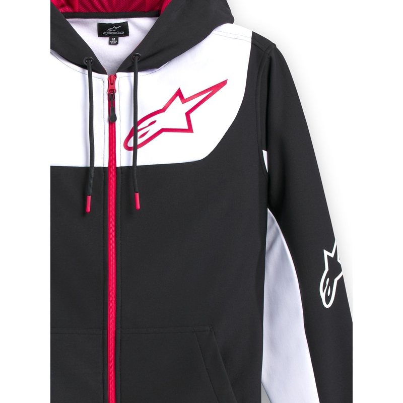 Mikina Alpinestars Sessions 3 Hoodie černo-bílo-červená