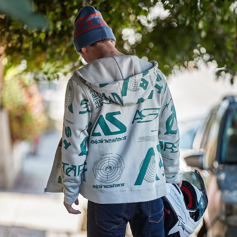 Mikina Alpinestars Determinant Hoodie bílá offwhite