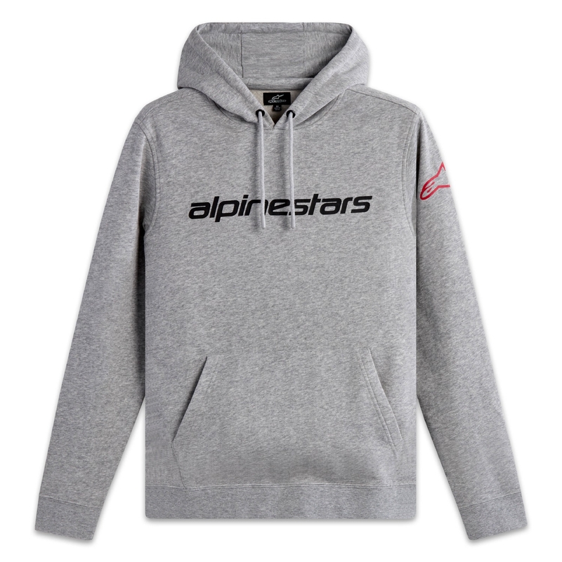 Mikina Alpinestars Wordmark Hoodie 3 šedo-červeno-černá