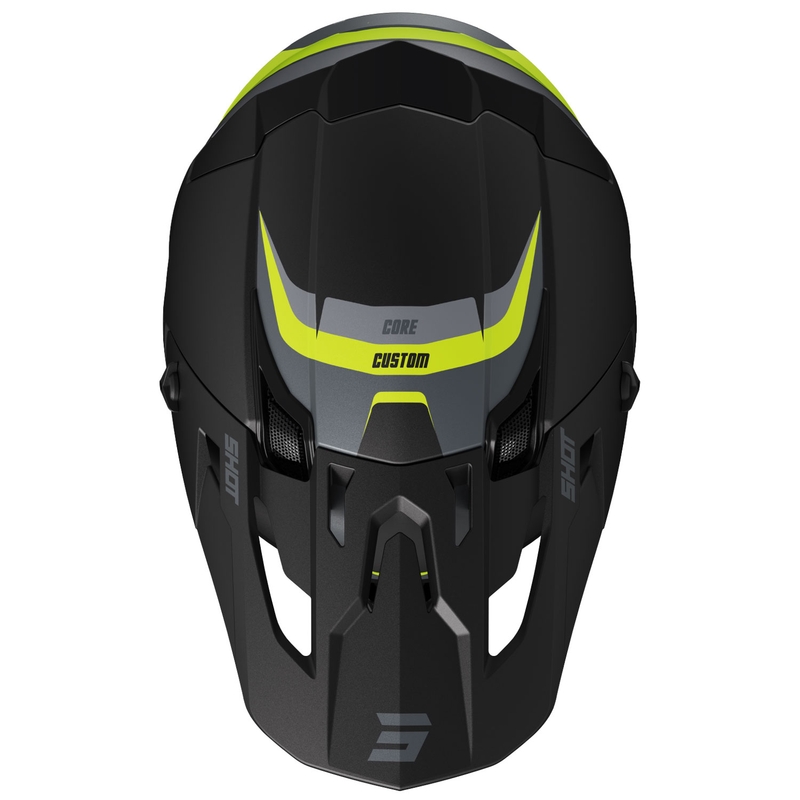Motokrosová helma Shot Core Custom černo-fluo žlutá