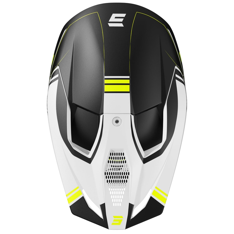 Motokrosová helma Shot Race Sprint černo-bílo-fluo žlutá