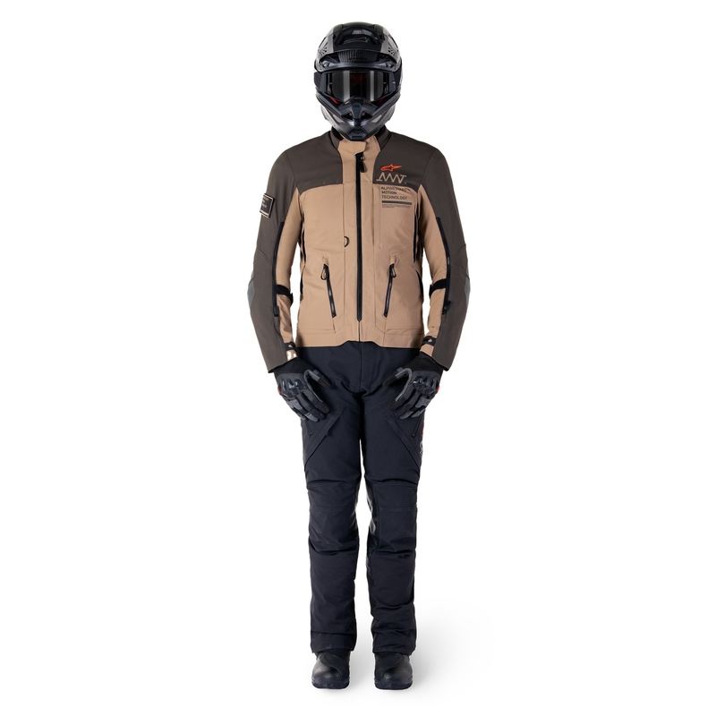 Bunda na motorku Alpinestars AMT-8 Stretch Drystar XF hnědo-khaki