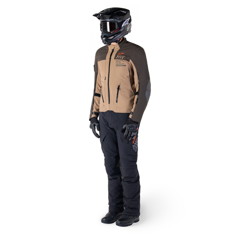 Bunda na motorku Alpinestars AMT-8 Stretch Drystar XF hnědo-khaki