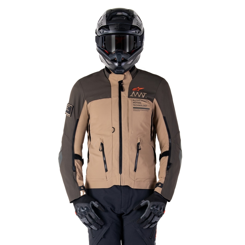 Bunda na motorku Alpinestars AMT-8 Stretch Drystar XF hnědo-khaki