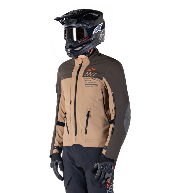 Bunda na motorku Alpinestars AMT-8 Stretch Drystar XF hnědo-khaki