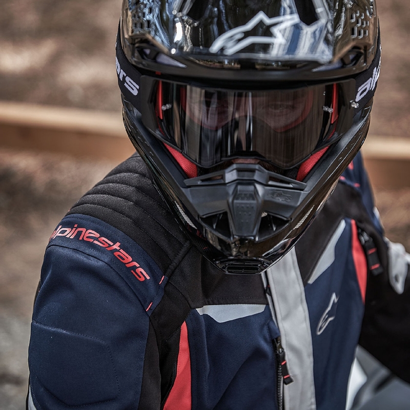 Bunda na motorku Alpinestars ST-1 Waterproof tmavě modro-černo-červená