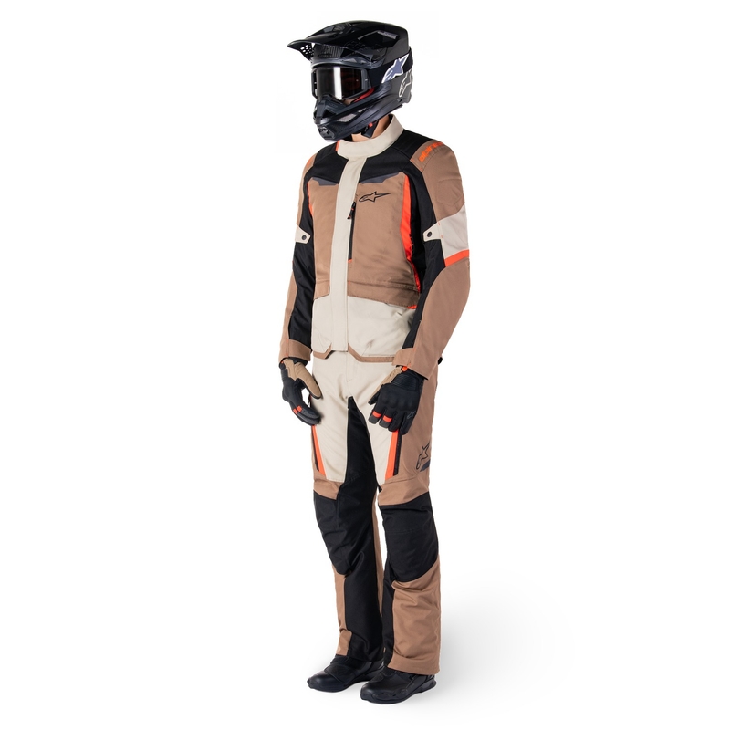 Bunda na motorku Alpinestars ST-1 Waterproof khaki-pískovo-černo-fluo červená