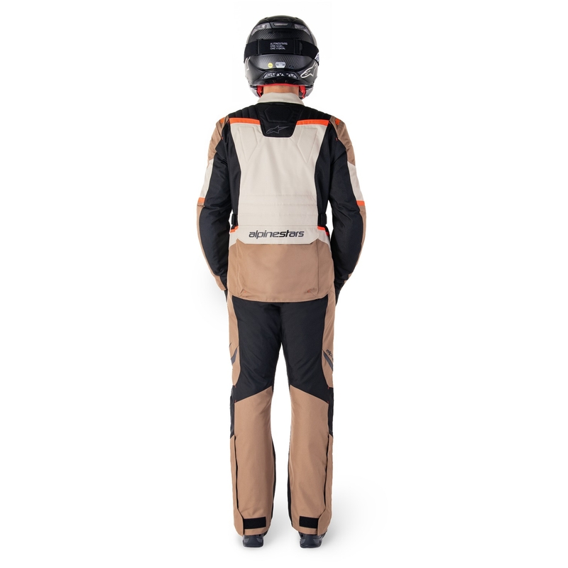 Bunda na motorku Alpinestars ST-1 Waterproof khaki-pískovo-černo-fluo červená