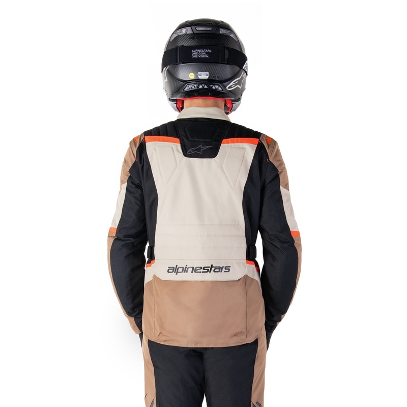 Bunda na motorku Alpinestars ST-1 Waterproof khaki-pískovo-černo-fluo červená