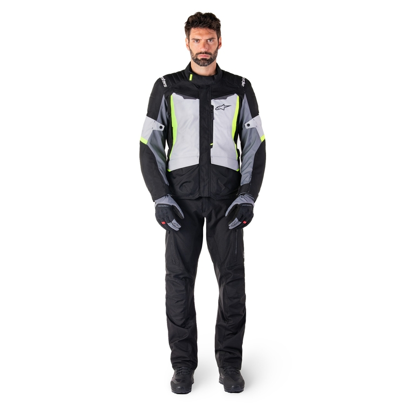 Bunda na motorku Alpinestars ST-1 Waterproof šedo-černo-fluo žlutá