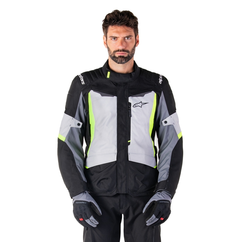 Bunda na motorku Alpinestars ST-1 Waterproof šedo-černo-fluo žlutá