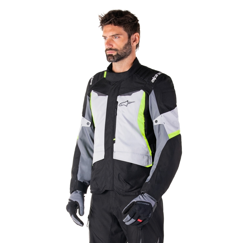 Bunda na motorku Alpinestars ST-1 Waterproof šedo-černo-fluo žlutá