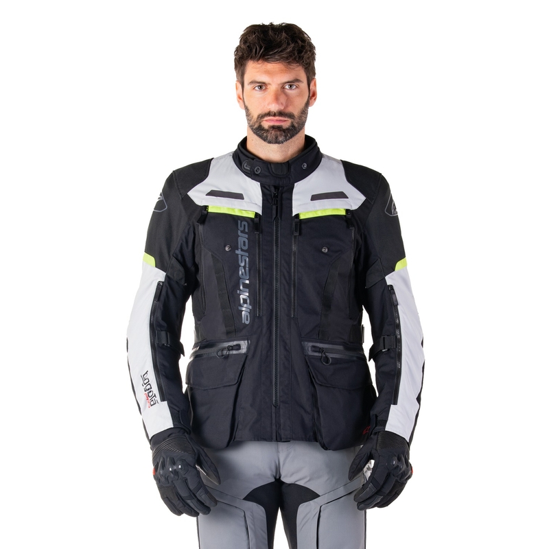 Bunda na motorku Alpinestars Bogota PRO Drystar černo-šedo-fluo žlutá