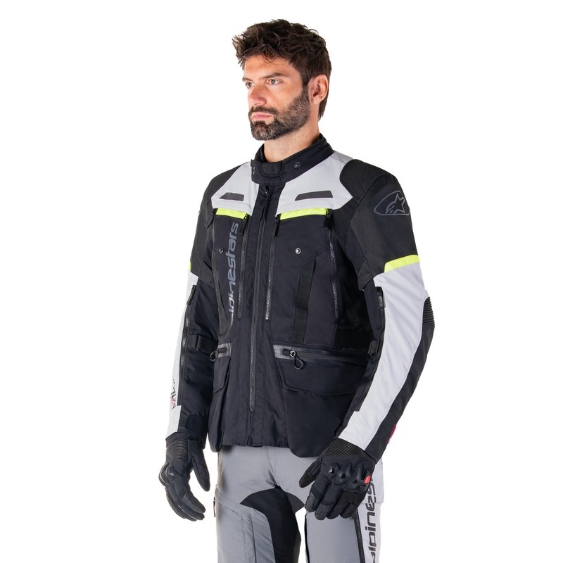 Bunda na motorku Alpinestars Bogota PRO Drystar černo-šedo-fluo žlutá