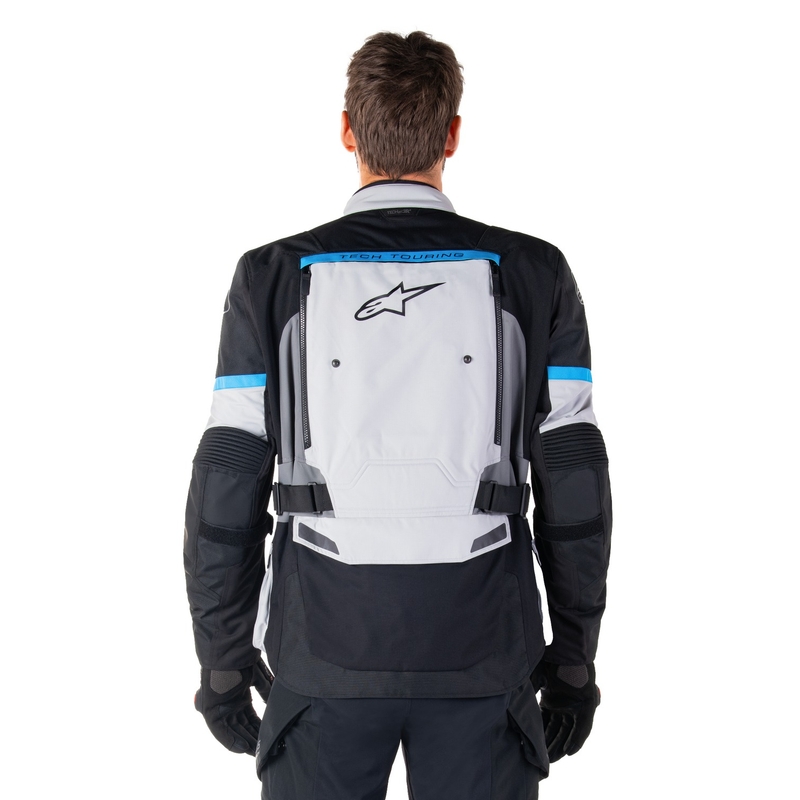 Bunda na motorku Alpinestars Bogota PRO Drystar šedo-černo-modrá