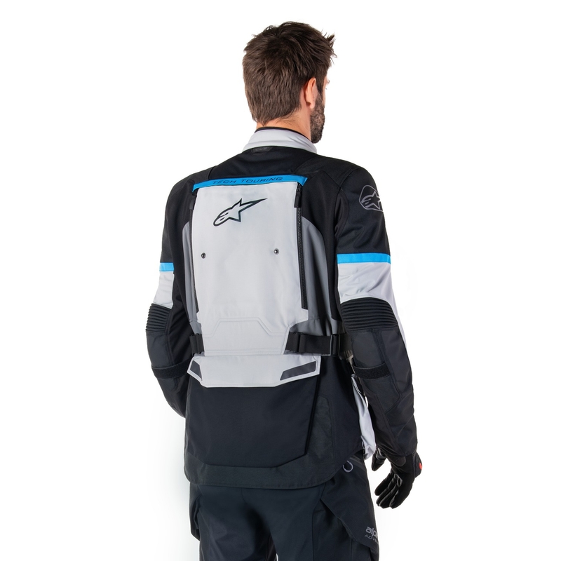 Bunda na motorku Alpinestars Bogota PRO Drystar šedo-černo-modrá