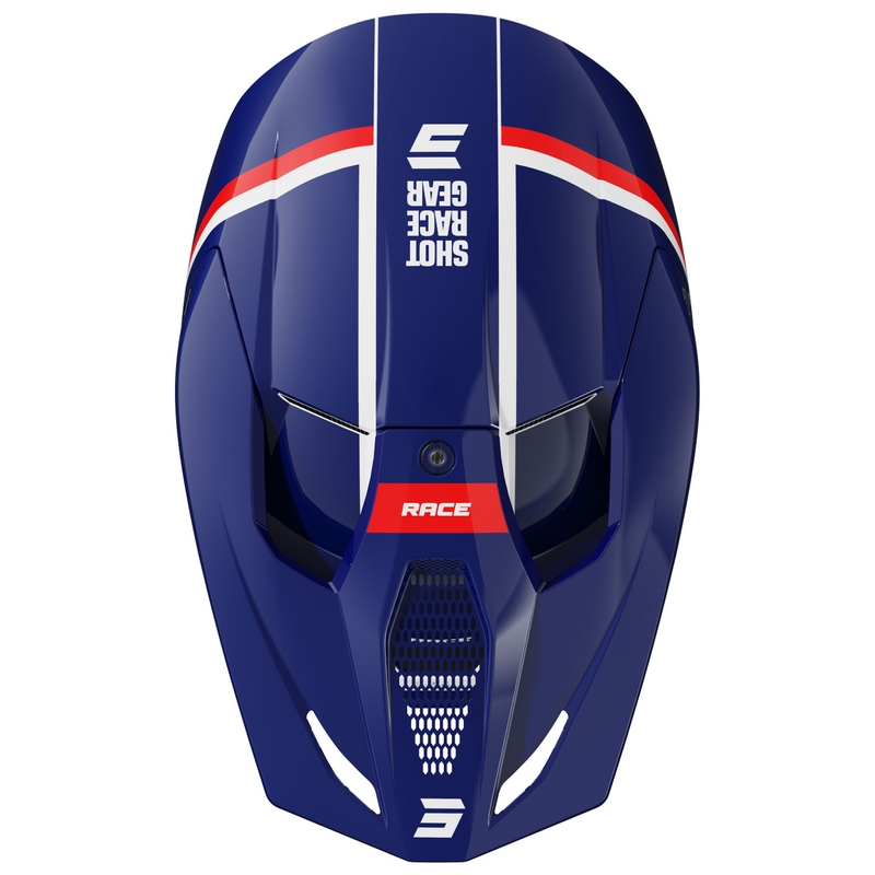 Motokrosová helma Shot Race Mythic lesklá modro-červená