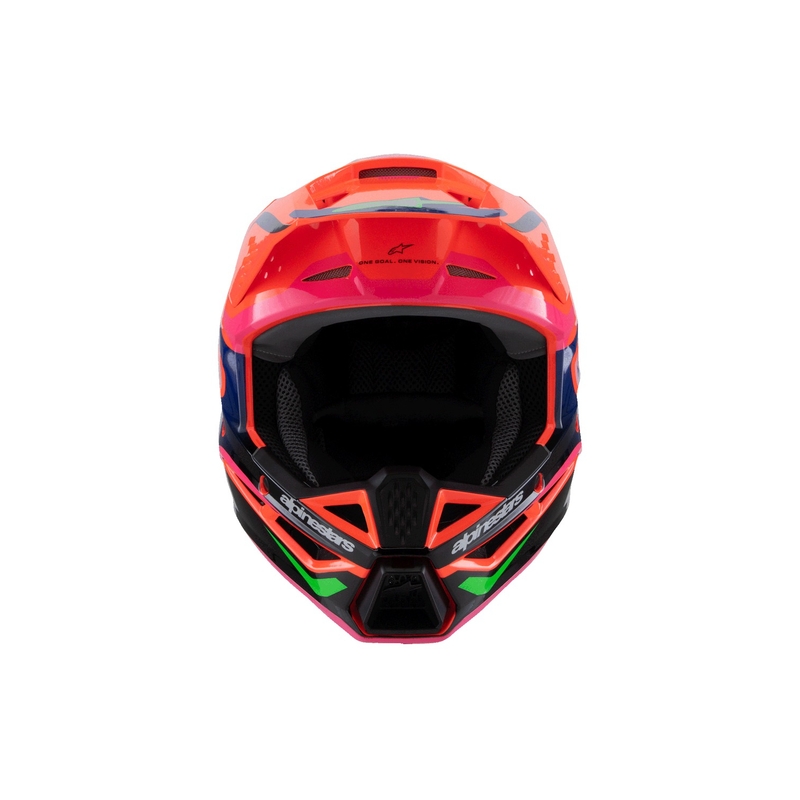 Dětská motokrosová přilba Alpinestars S-M3 HAIDEN DEEGAN fluo oranžovo-fialovo-růžovo-zelená