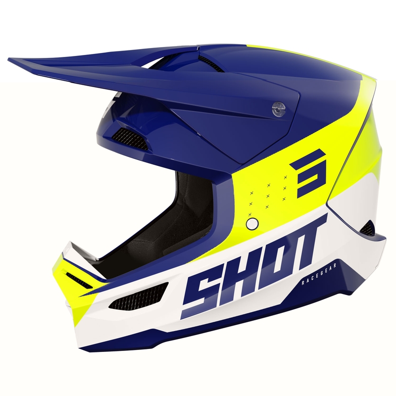 Motokrosová helma Shot Furious League modro-fluo žlutá