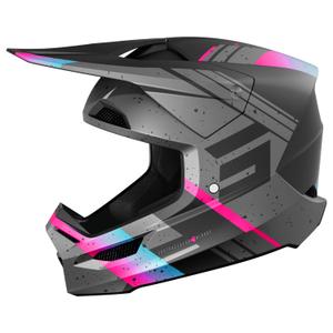 Motokrosová helma Shot Furious Mirage modro-růžová