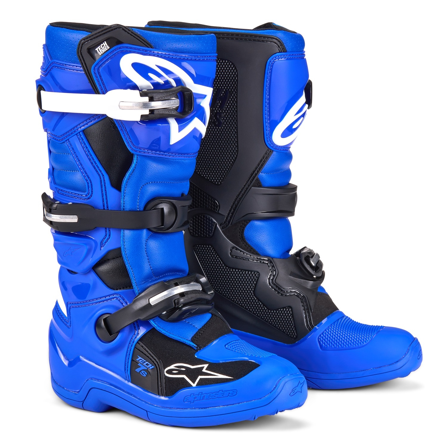 Dětské boty na motorku Alpinestars Tech 7 S modro-bílo-černé Velikost: 34