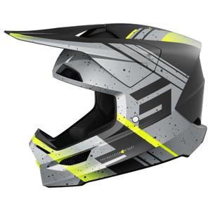 Motokrosová helma Shot Furious Mirage šedo-fluo žlutá