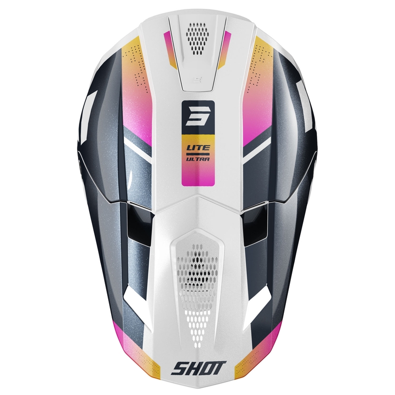 Motokrosová helma Shot Lite Ultra perleťově modro-oranžovo-růžová