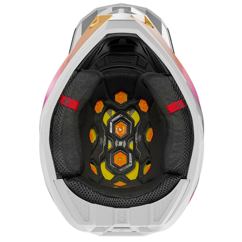 Motokrosová helma Shot Lite Ultra perleťově modro-oranžovo-růžová