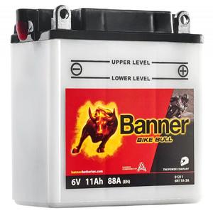 Olověná motobaterie Banner Bike Bull 012 11/ B6N11A-3A - 6N11A-3A 6V, 11Ah, 88A