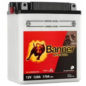 Olověná motobaterie Banner Bike Bull 512 13/BB12AL-A2-YB12AL-A2 12V, 12Ah, 170A