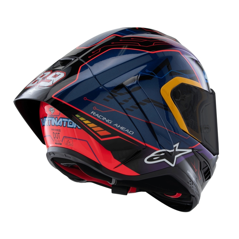 Integrální helma na motorku Alpinestars Supertech R-10 limitovaná edice Martinator Jorge Martin modro-fialovo-červeno-žlutá