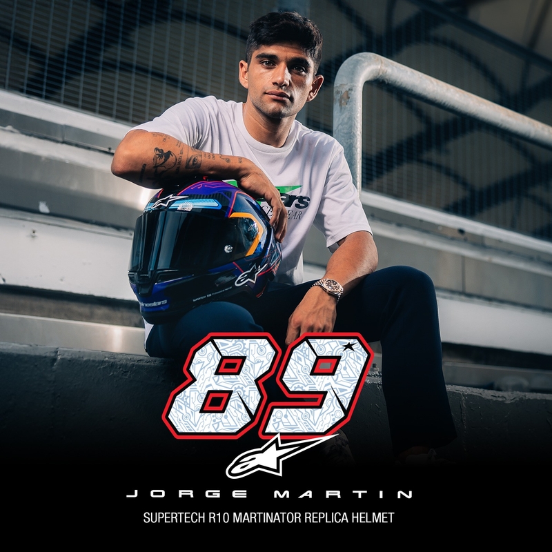 Integrální helma na motorku Alpinestars Supertech R-10 limitovaná edice Martinator Jorge Martin modro-fialovo-červeno-žlutá