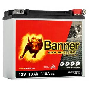 Bezúdržbová motobaterie Banner Bike Bull AGM PRO 520 01/BETX20L - ETX20L 12V, 18Ah, 310A