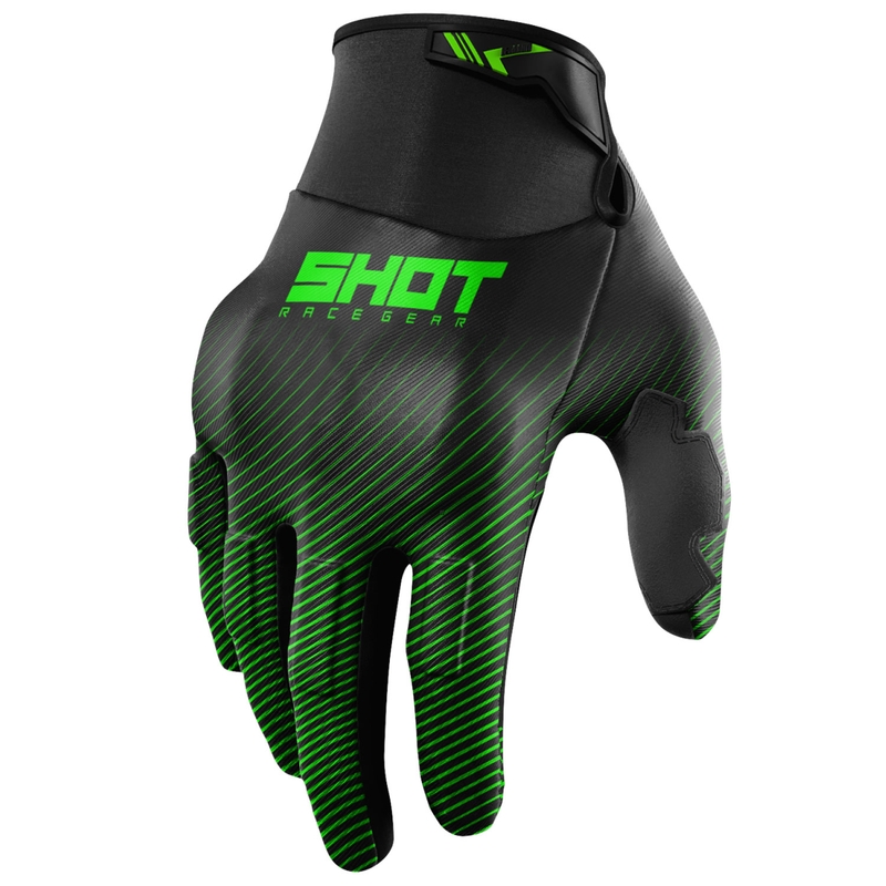 Motokrosové rukavice Shot Drift Rim zelené