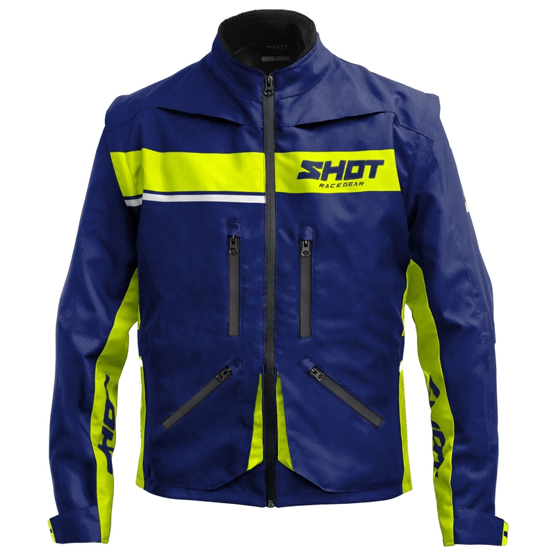 Bunda na motorku Shot Contact Assault 2.0 modro-fluo žlutá
