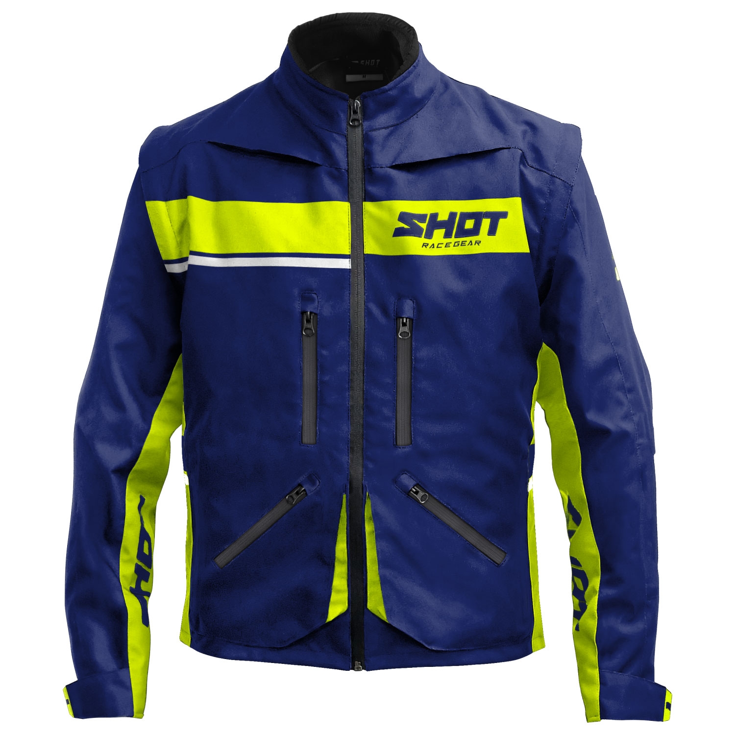 Bunda na motorku Shot Contact Assault 2.0 modro-fluo žlutá Velikost: S