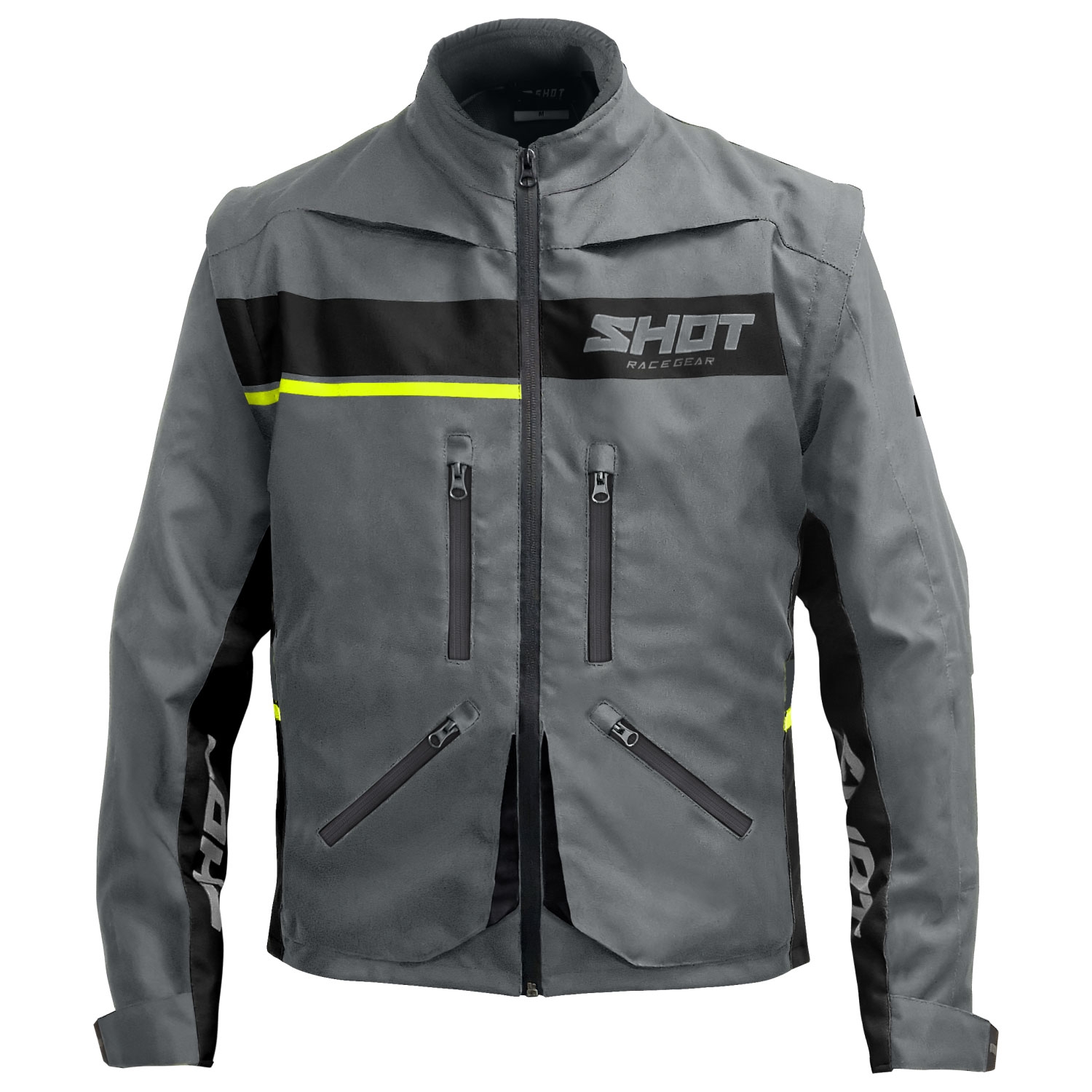Bunda na motorku Shot Contact Assault 2.0 šedo-fluo žlutá Velikost: S