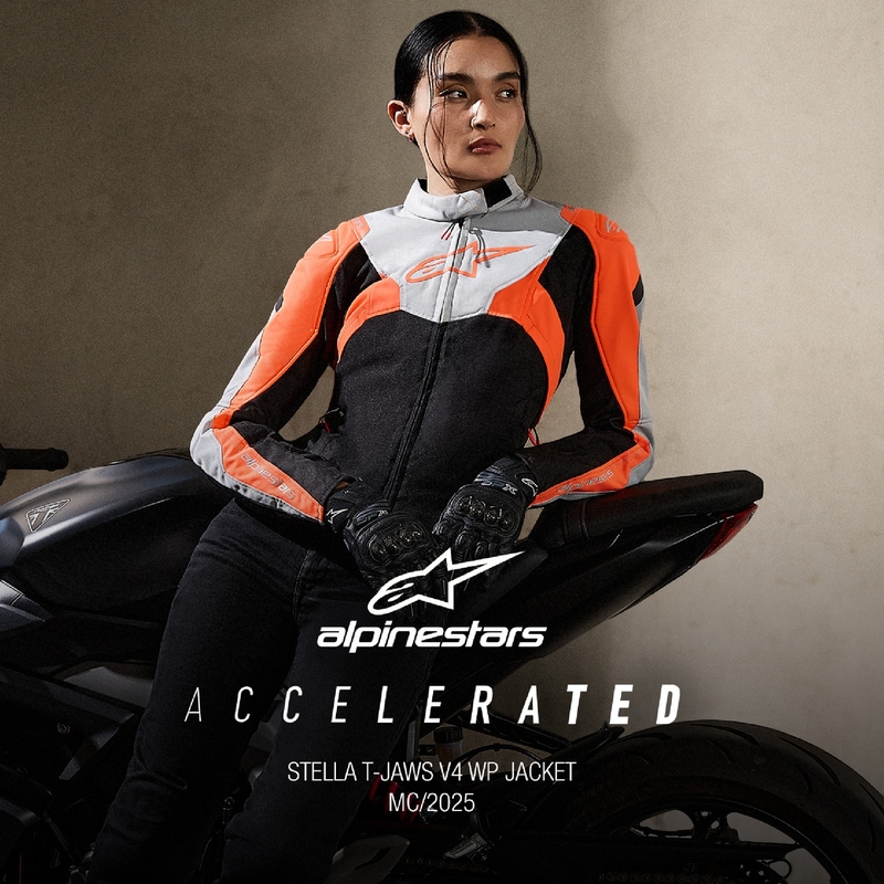 Dámská bunda na motorku Alpinestars Stella T-Jaws 4 Waterproof černo-šedo-fluo červená