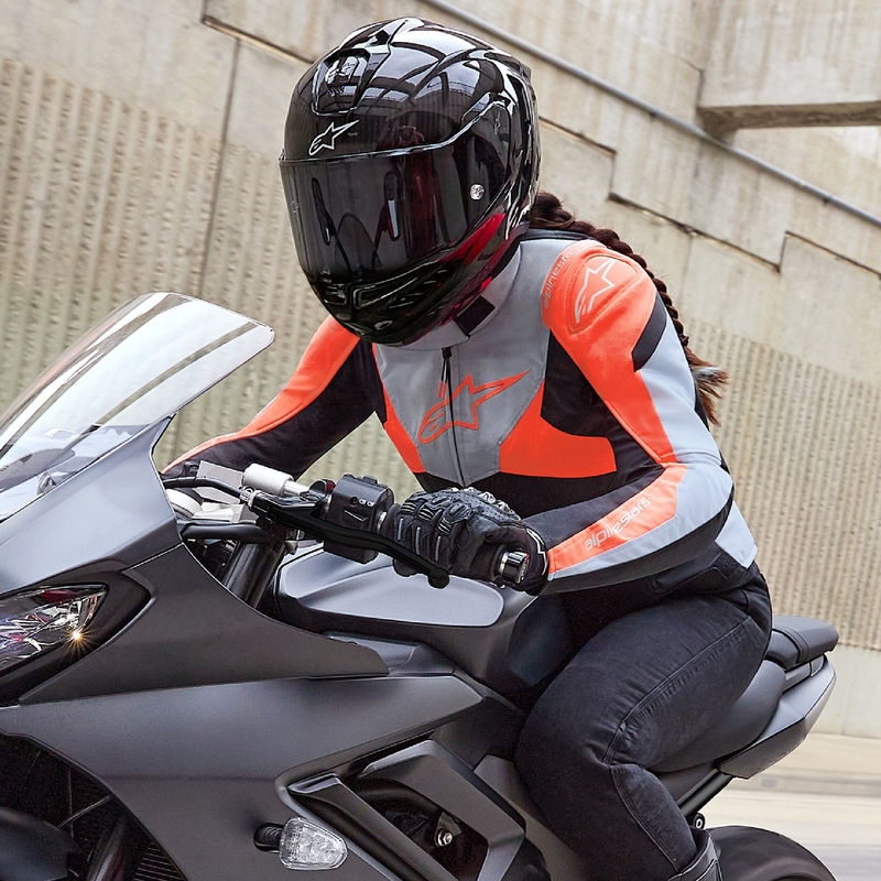 Dámská bunda na motorku Alpinestars Stella T-Jaws 4 Waterproof černo-šedo-fluo červená