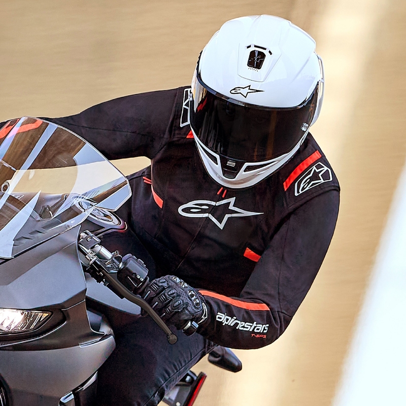 Dámská bunda na motorku Alpinestars Stella T-SPS 2 Waterproof černo-bílo-fluo červená