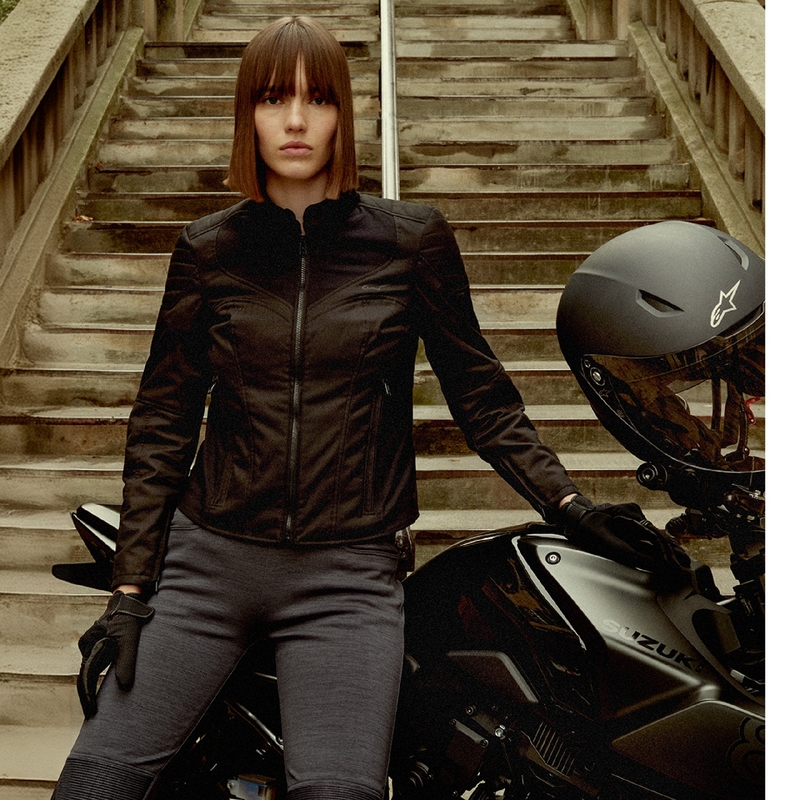 Dámská bunda na motorku Alpinestars Stella Isla Water Resistant černo-černá
