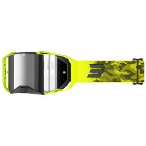 Motokrosové brýle Shot Lite Patrol fluo žluté se stříbrným iridiovým plexi