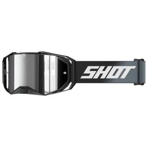 Motokrosové brýle Shot Lite Solid černé se stříbrným iridiovým plexi