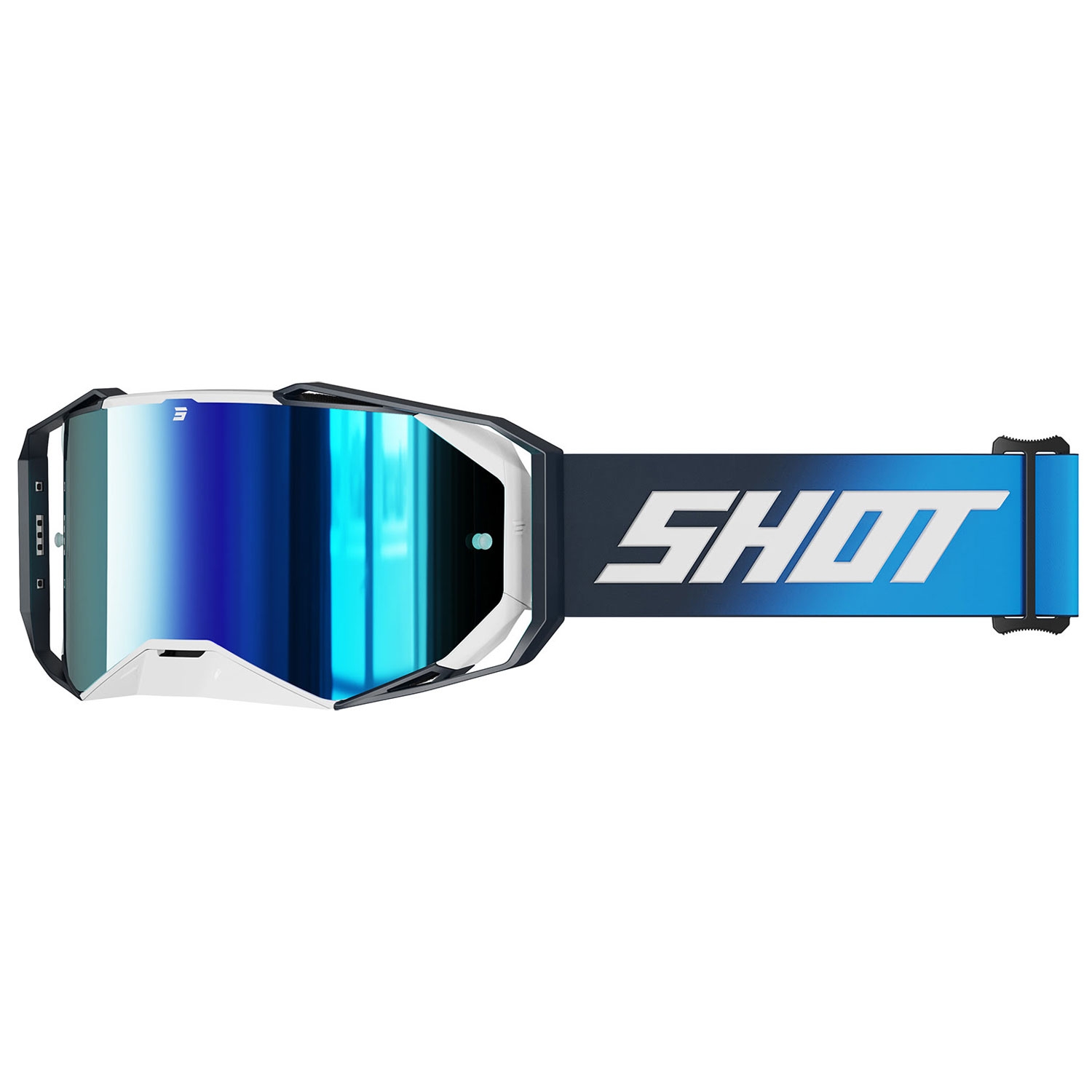 Motokrosové brýle Shot Lite Solid modré s modrým iridiovým plexi